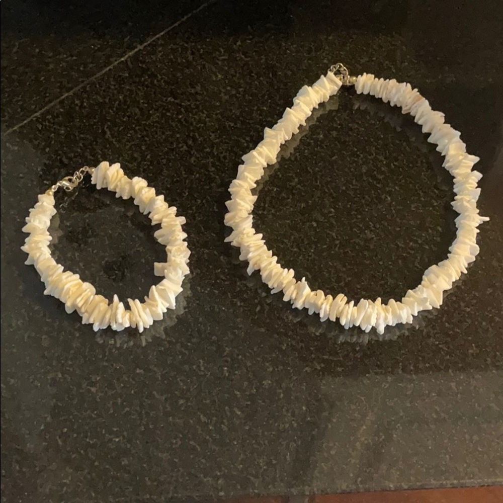 Puka Shell Necklace and Anklet/Bracelet set